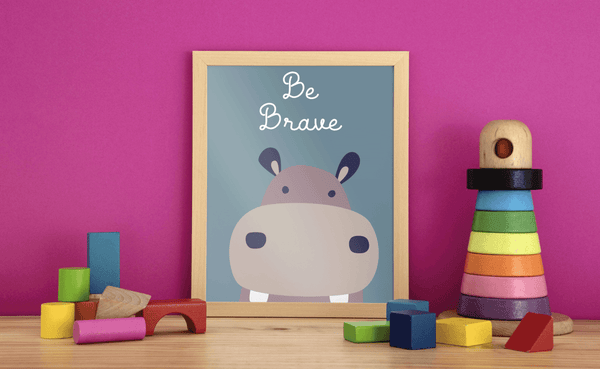 Hippo Courage - Framed Wall Art