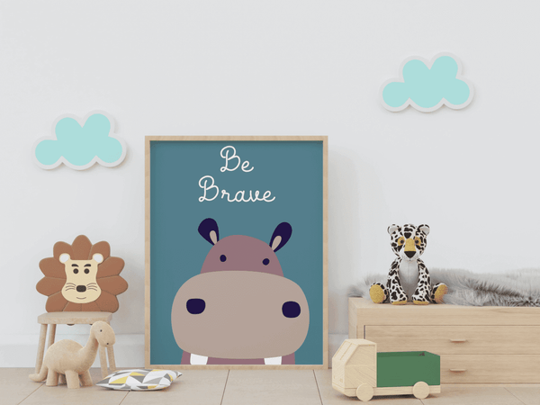 Hippo Courage - Framed Wall Art