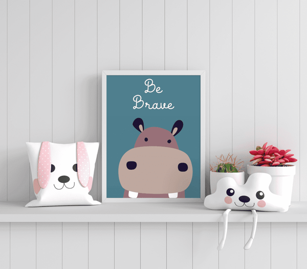 Hippo Courage - Framed Wall Art