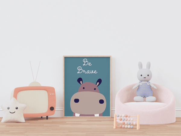 Hippo Courage - Framed Wall Art