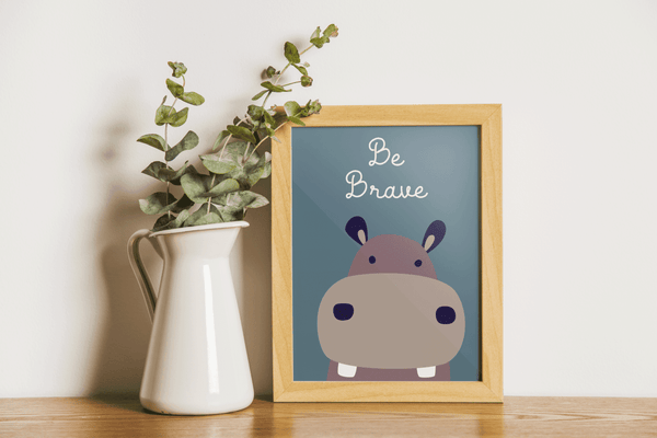 Hippo Courage - Framed Wall Art