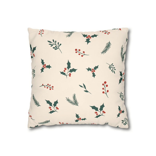 Holly Berry Velvet Chirstmas Cushion Cover Set of 5