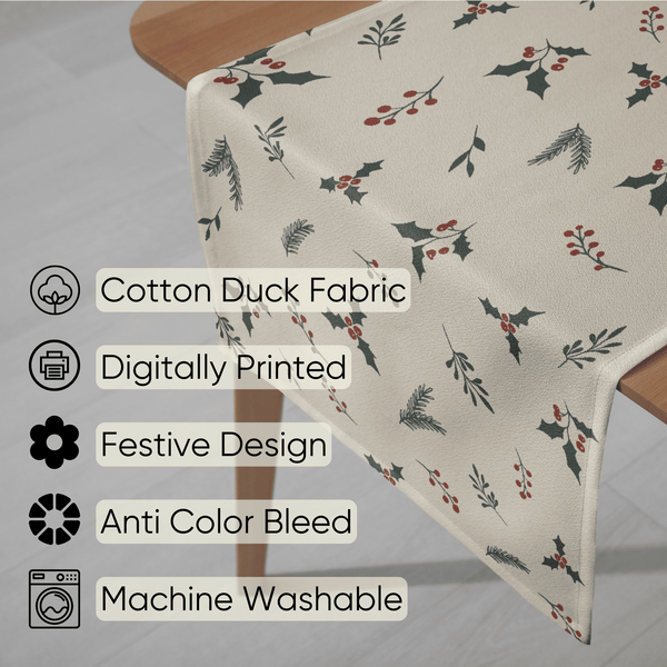 Holiday Holly Christmas Table Runner