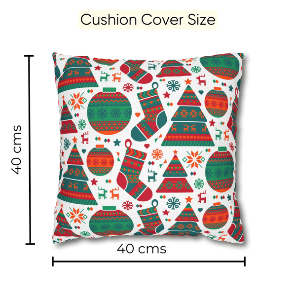 Holiday Icons Velvet  Christmas Cushion Cover Set of 5