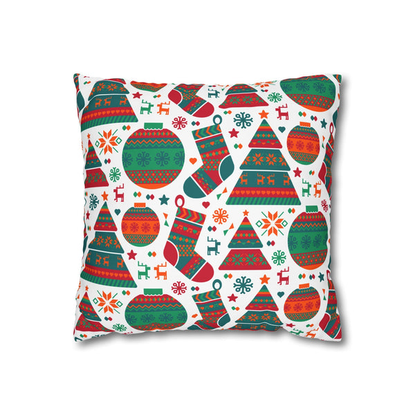 Holiday Icons Velvet  Christmas Cushion Cover Set of 5
