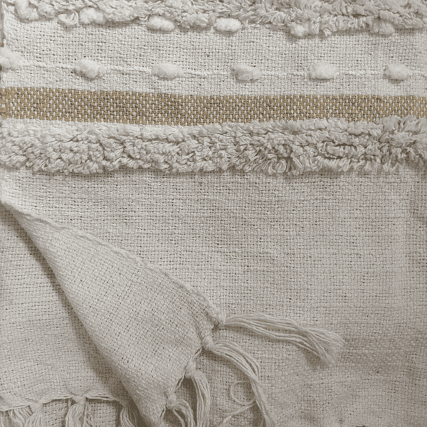 Ivory Breeze Tufted Sofa Throw