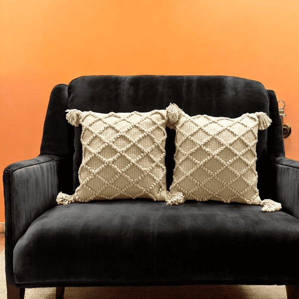 Ivory Diamond Luxe Tufted Cushion Cover