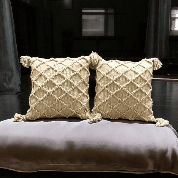 Ivory Diamond Luxe Tufted Cushion Cover