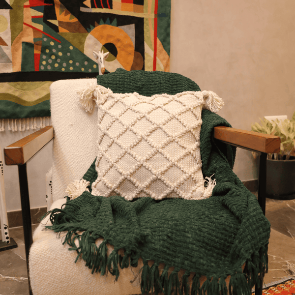 Ivory Diamond Luxe Tufted Cushion Cover