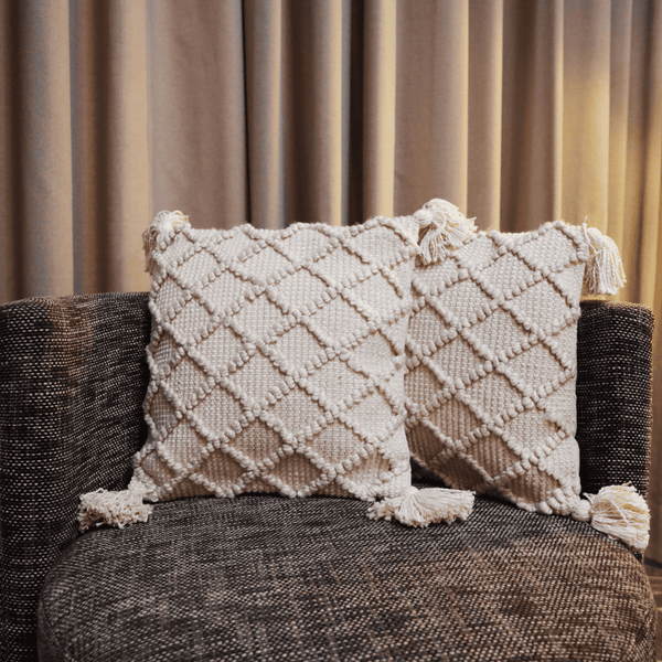 Ivory Diamond Luxe Tufted Cushion Cover