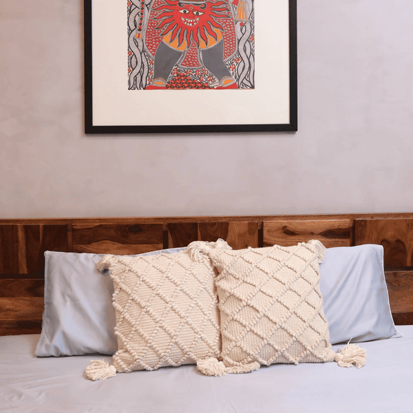 Ivory Diamond Luxe Tufted Cushion Cover