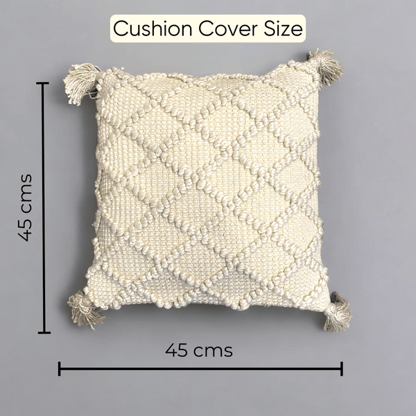 Ivory Diamond Luxe Tufted Cushion Cover  - Set of 5