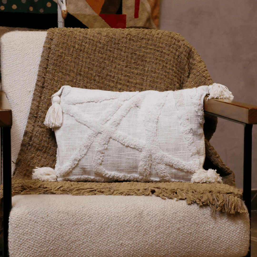 Ivory Dream Tufted Cushion Cover- Set of 5