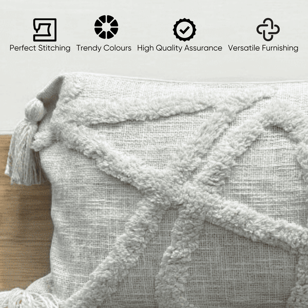 Ivory Dream Tufted Cushion Cover- Set of 5