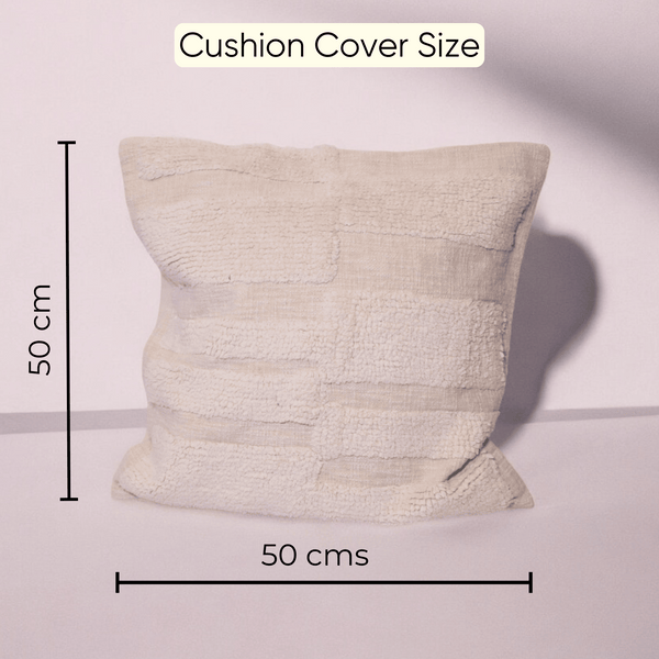 Ivory Textured Tufted Cushion Cover - Set of 5