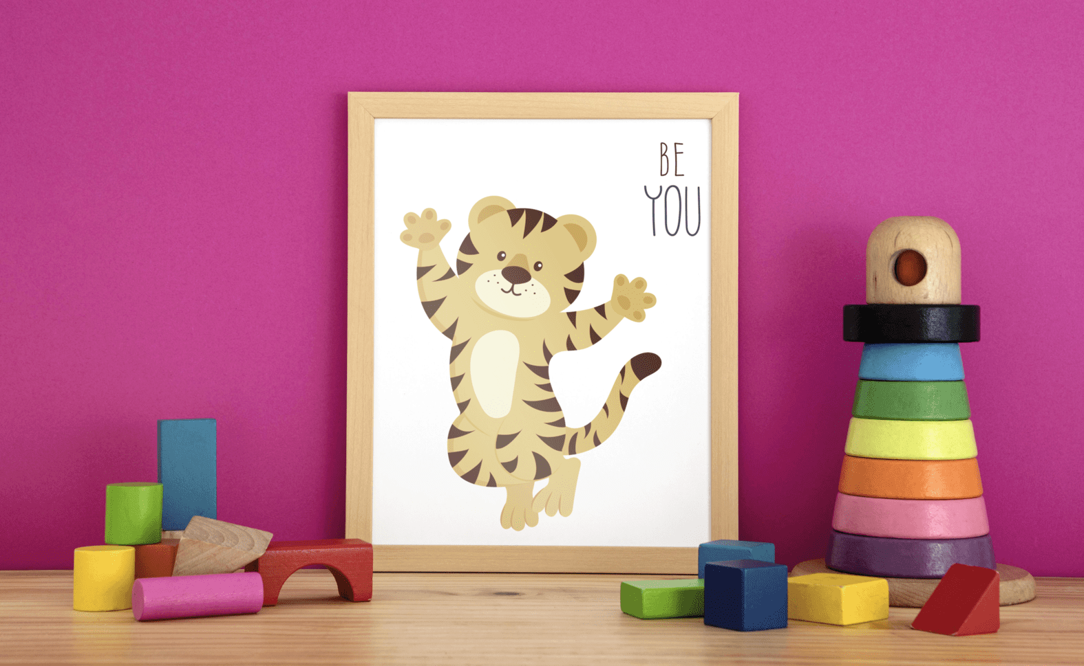Joyful Tiger - Be You Framed Wall Art