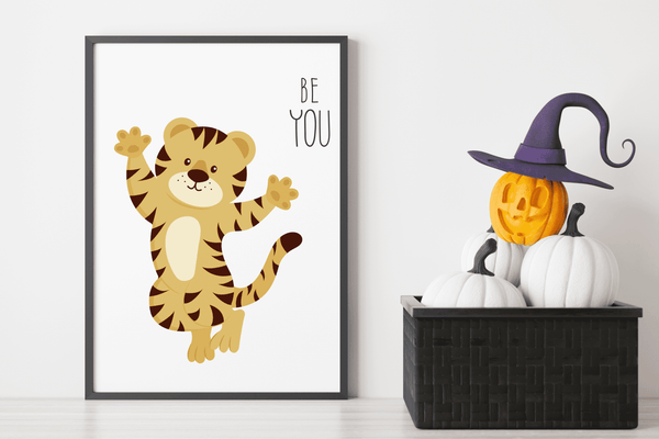 Joyful Tiger - Be You Framed Wall Art