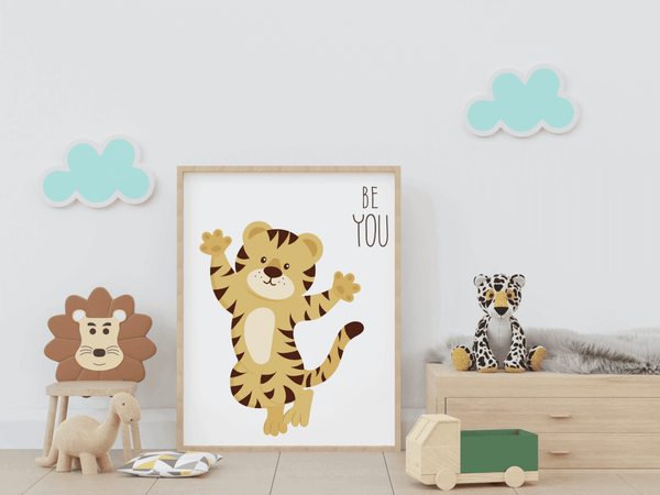 Joyful Tiger - Be You Framed Wall Art
