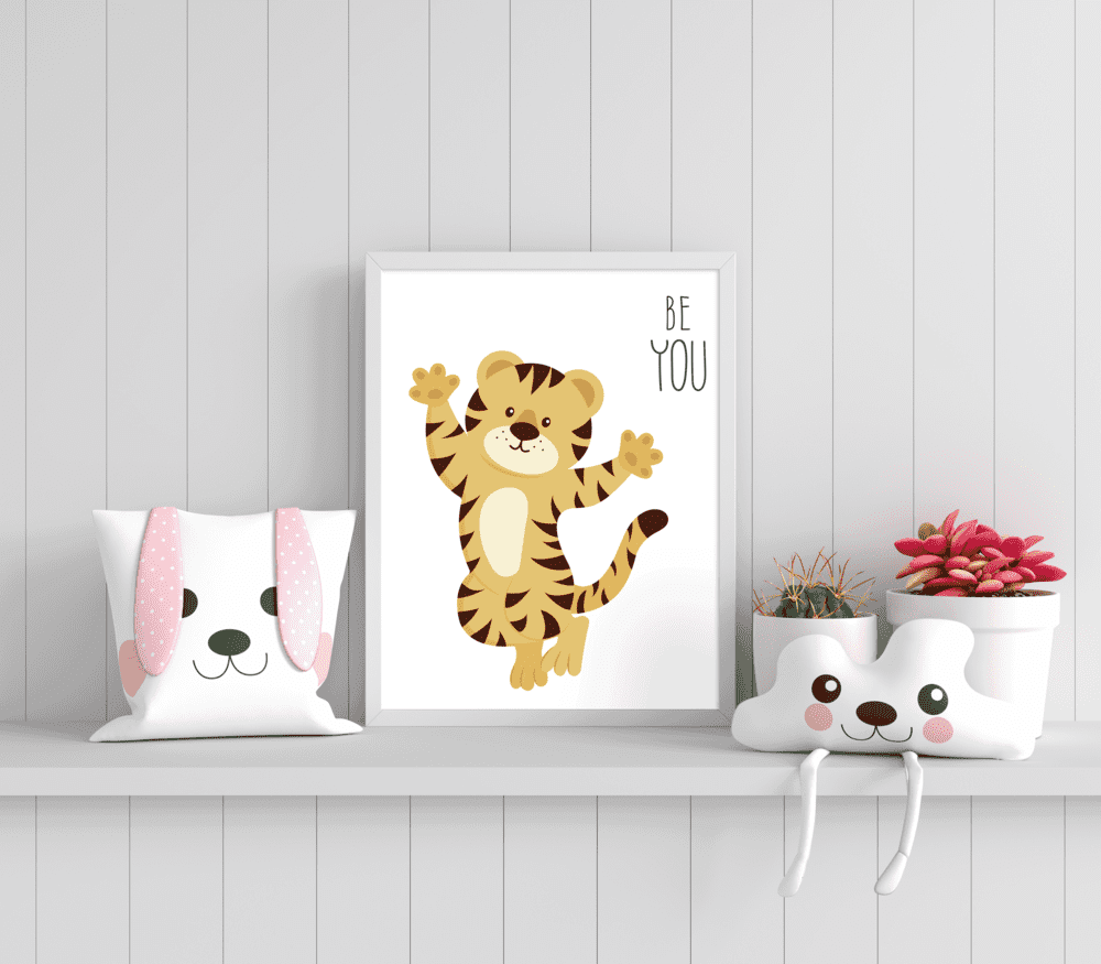 Joyful Tiger - Be You Framed Wall Art