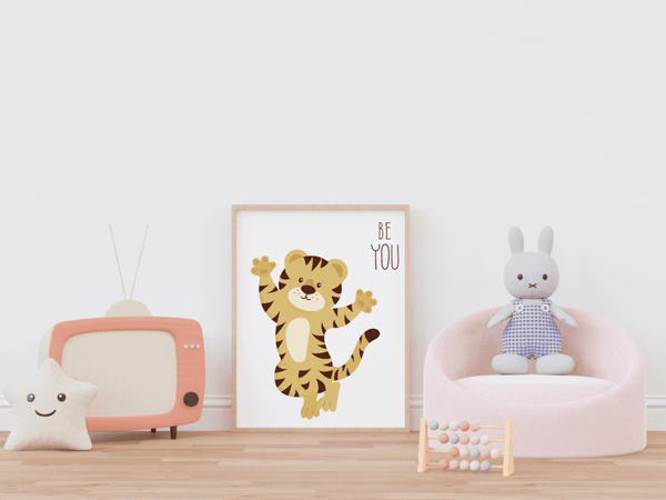 Joyful Tiger - Be You Framed Wall Art