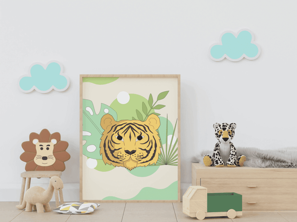 Jungle Majesty Tiger - Framed Wall Art