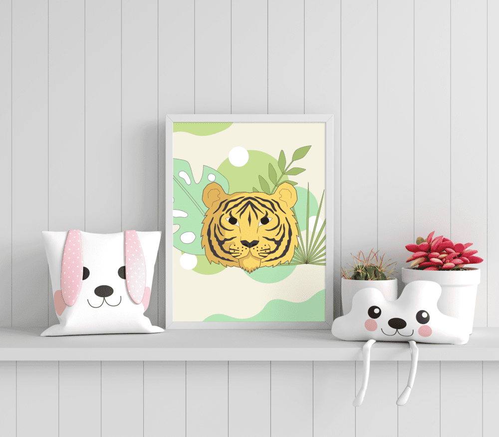 Jungle Majesty Tiger - Framed Wall Art