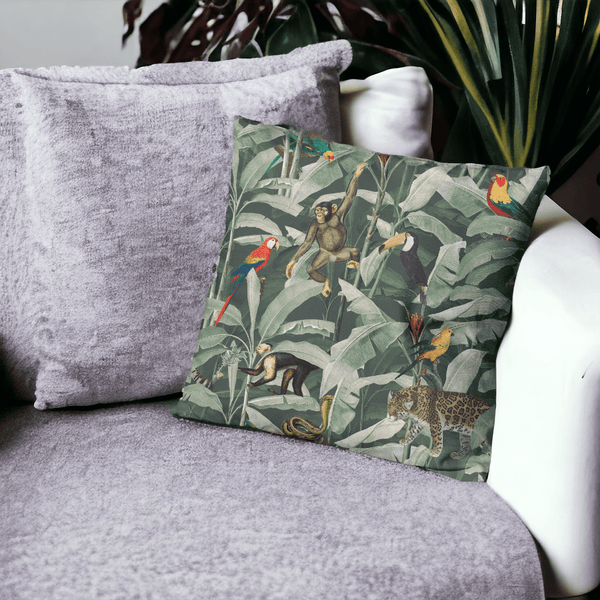 Jungle Rhapsody Velvet Cushion Cover