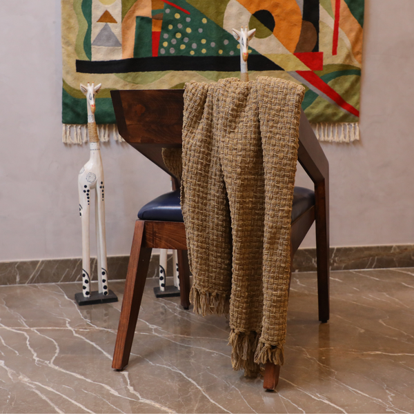 Khaki - Premium Chenille Sofa Throw