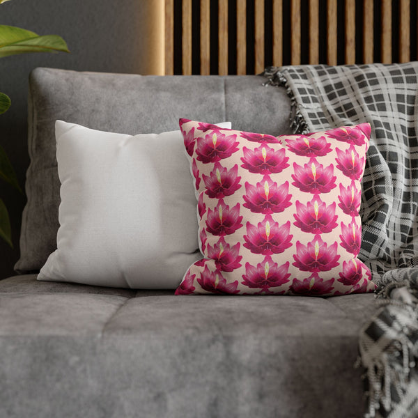Lotus Bloom Taffeta Silk Cushion Cover