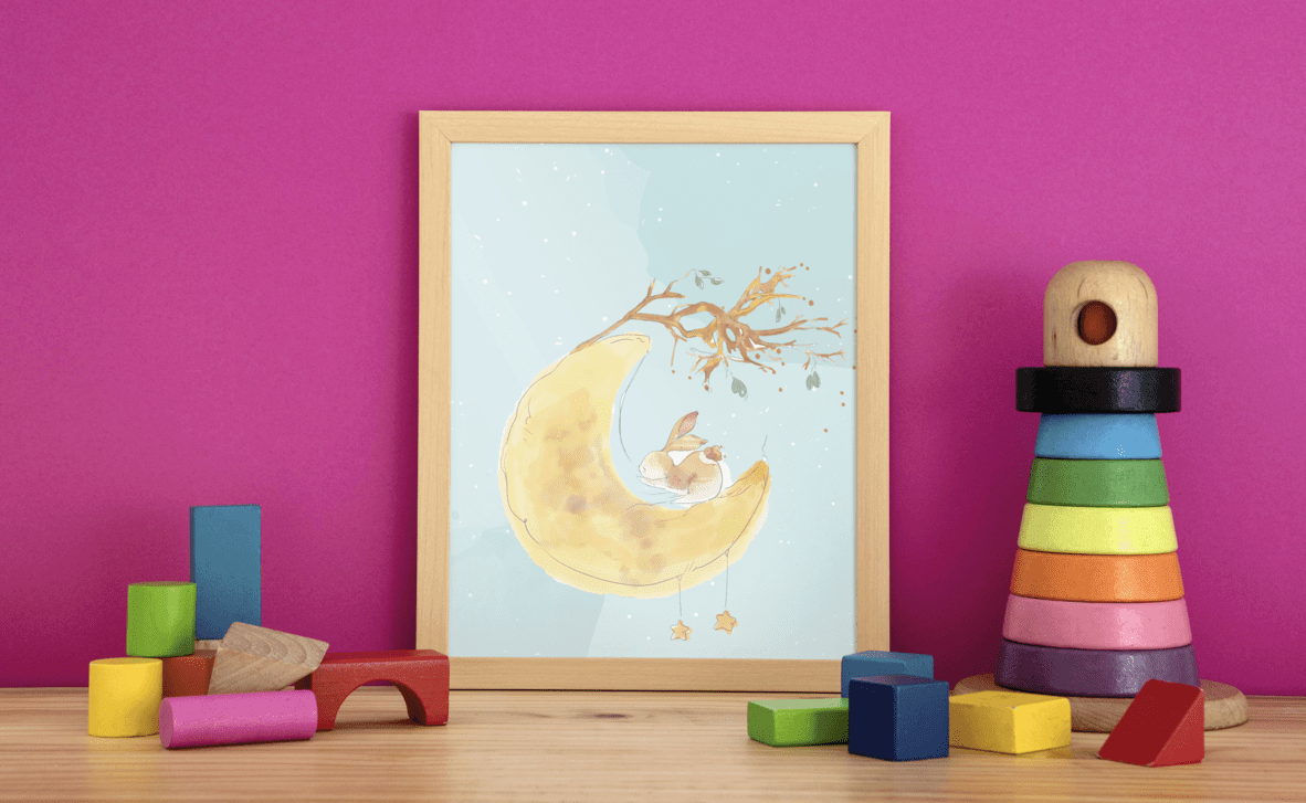 Lunar Slumber - Framed Wall Art