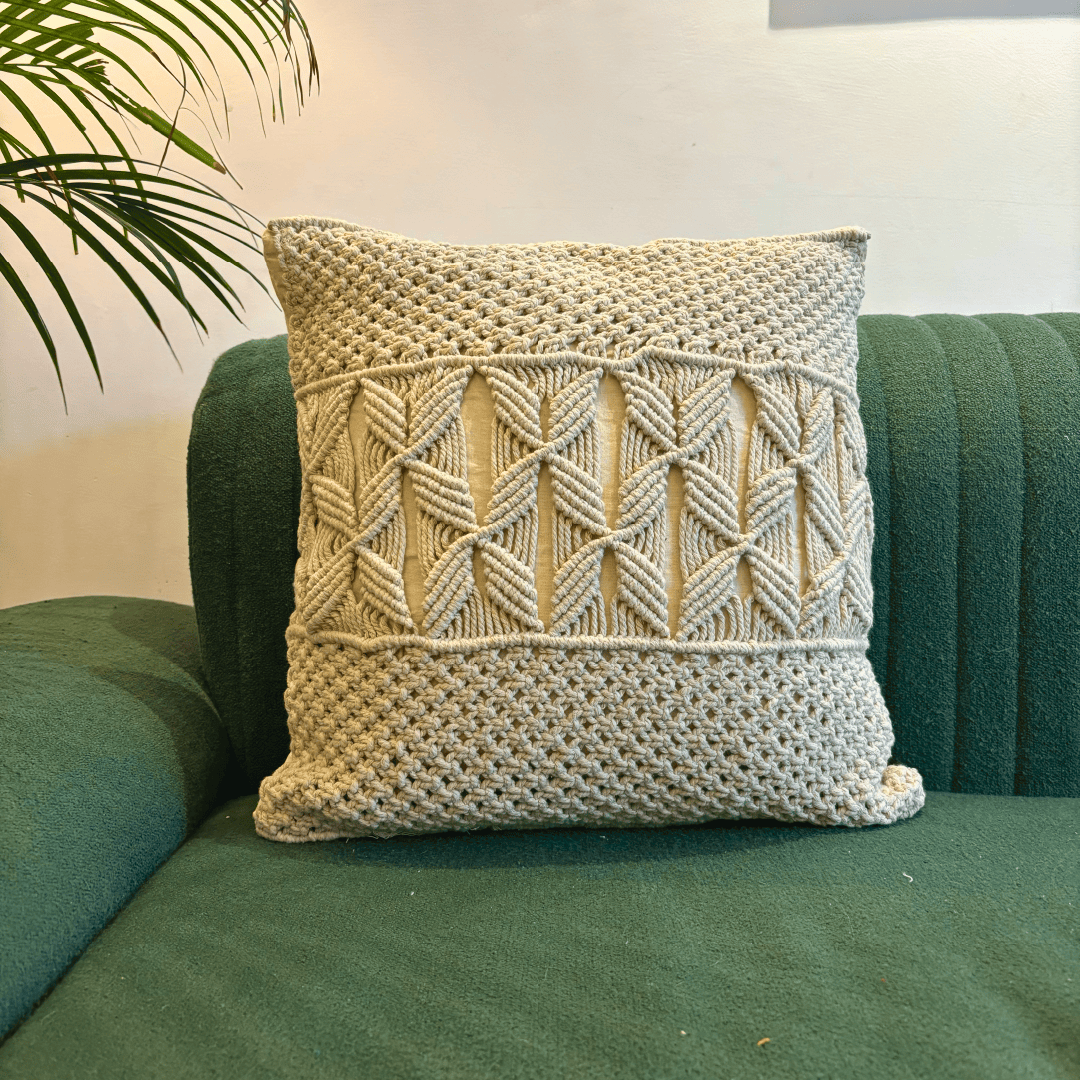 Macrame Knotwork Tufted Cushion Cover