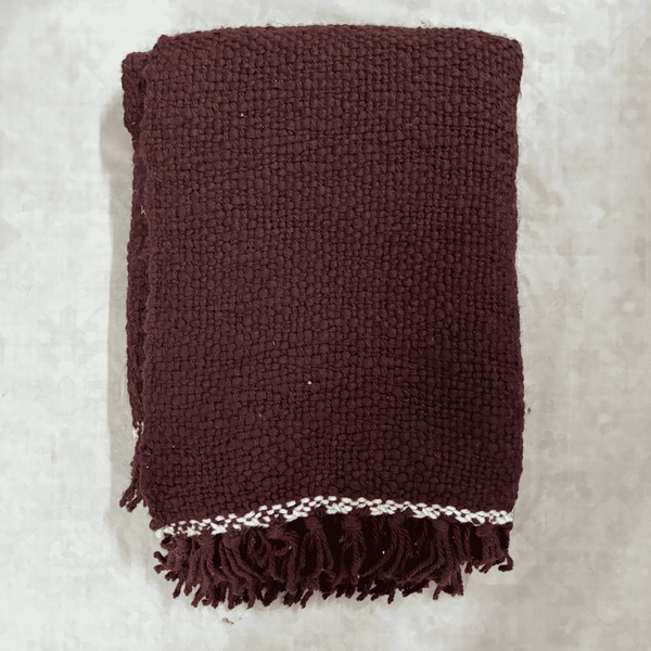 Maroon Mirage Tufted Sofa Throw