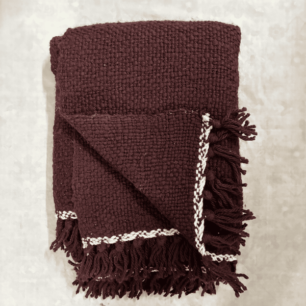 Maroon Mirage Tufted Sofa Throw