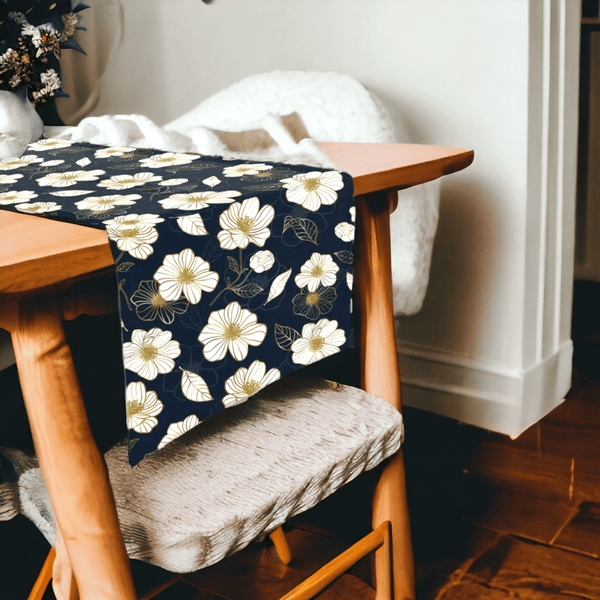 Midnight Blossom Table Runner - Lushlyf's Botanica Collection