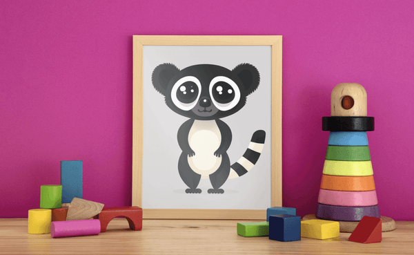 Midnight Lemur - Framed Wall Art