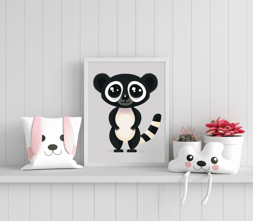Midnight Lemur - Framed Wall Art