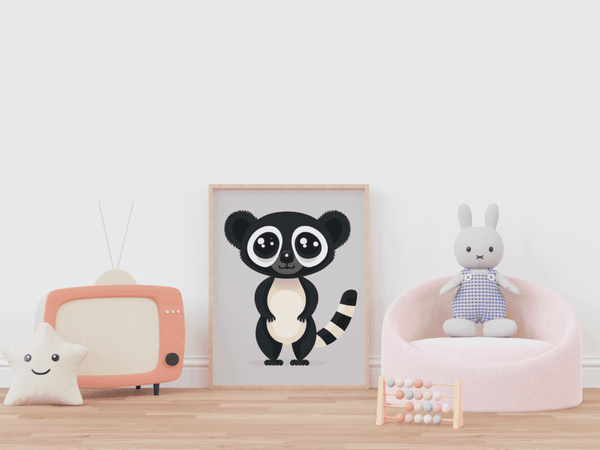 Midnight Lemur - Framed Wall Art