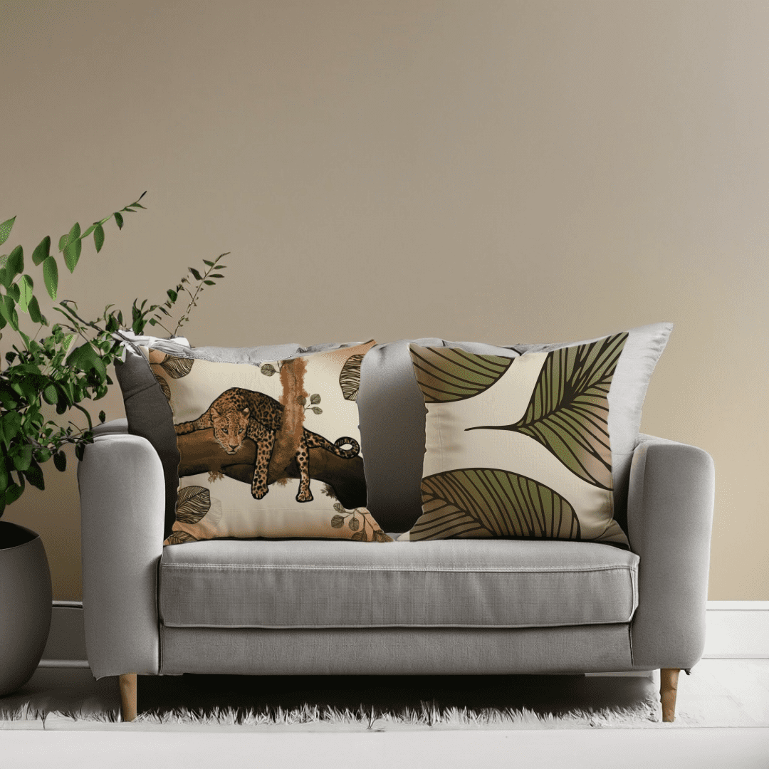 Mighty Stare of Jaguar X Leafy Veins | Set of 2