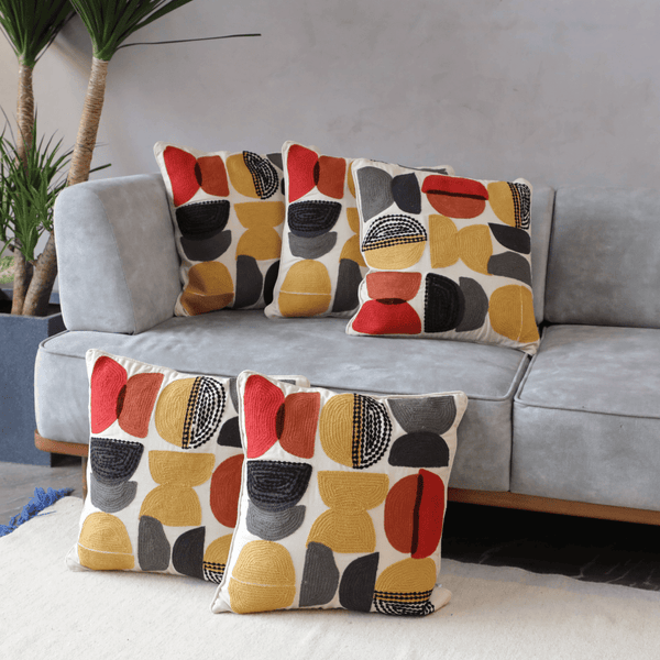 Modern Geometric Tufted Cushion Cover - Set of 5