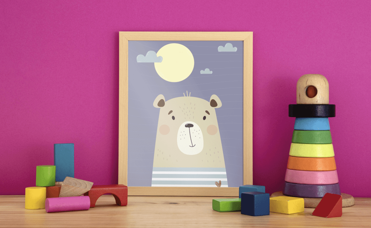 Moonlit Bear Calm - Framed Wall Art