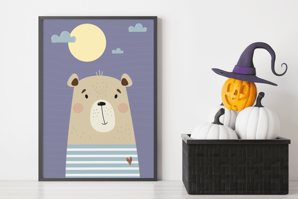 Moonlit Bear Calm - Framed Wall Art