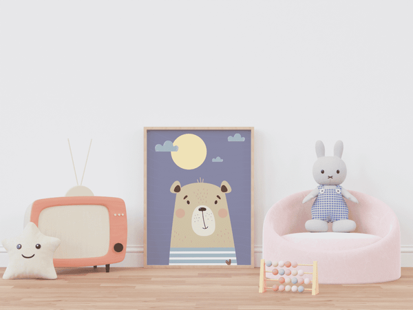 Moonlit Bear Calm - Framed Wall Art