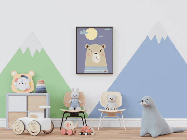 Moonlit Bear Calm - Framed Wall Art