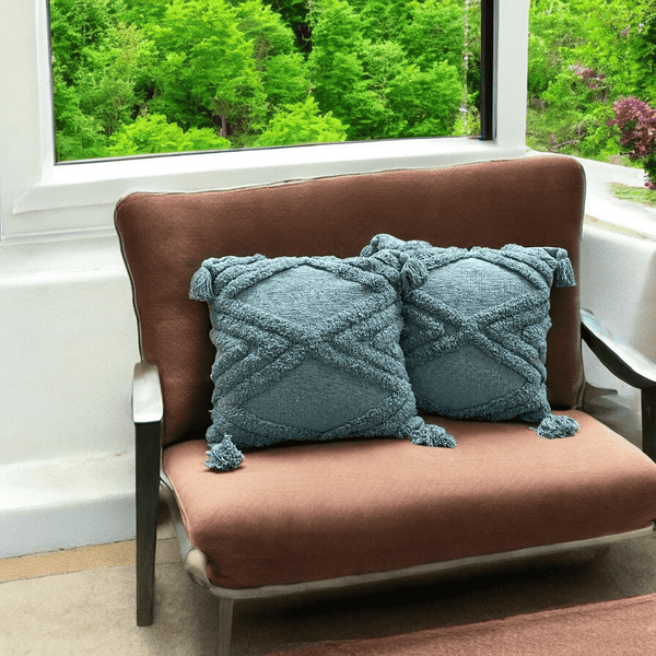 Ocean Breeze Tufted Cushion Cover