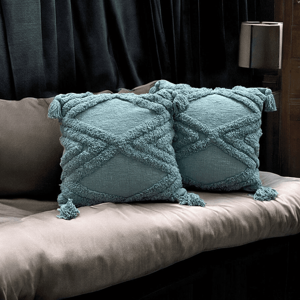 Ocean Breeze Tufted Cushion Cover