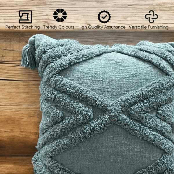 Ocean Breeze Tufted Cushion Cover