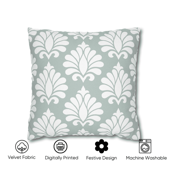 Ornate Festive Damask Velvet Cushion Cover