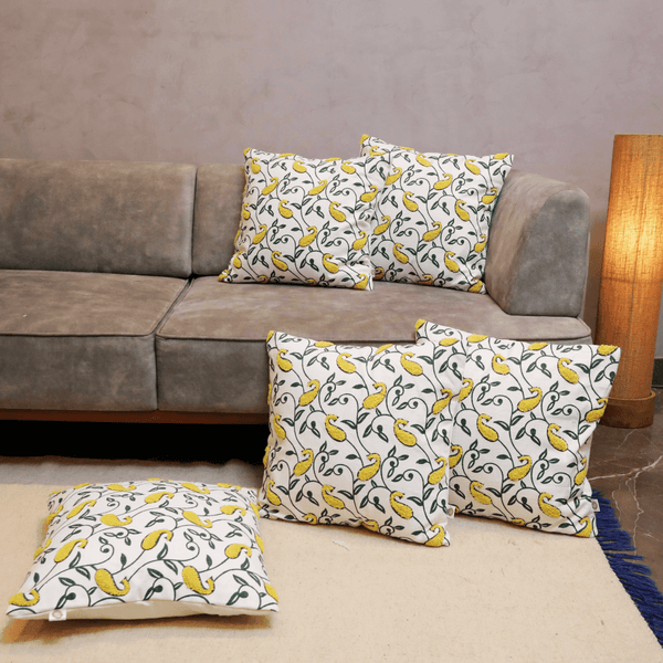 Paisley Vine Tufted Cushion Cover - Set of 5