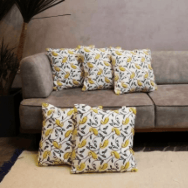 Paisley Vine Tufted Cushion Cover - Set of 5