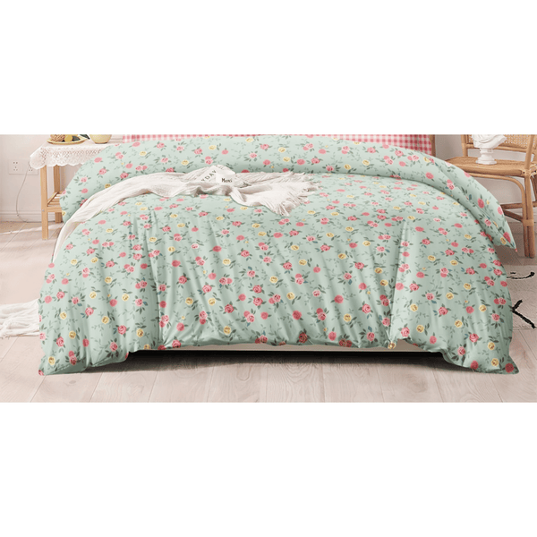 Pastel Gingham and Roses Bedsheet